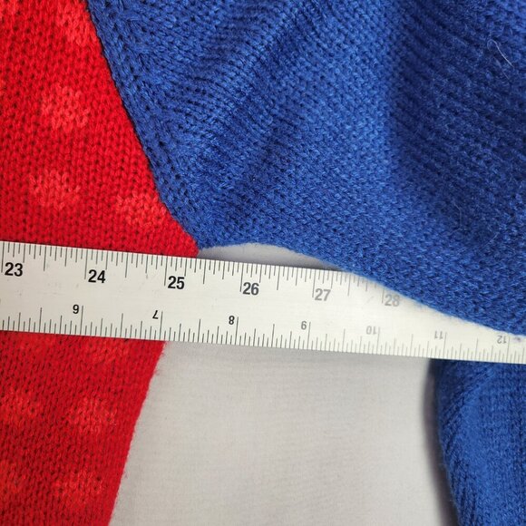 Merry Christmas Ugly Sweater Pullover Women's XL Red Blue Gingerbread Man - Picture 3 of 6